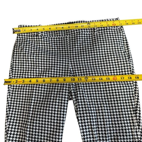 J Crew Winnie Crop Pant Womens 12 Black White Houndstooth Stretch Side Zipper - Picture 7 of 9
